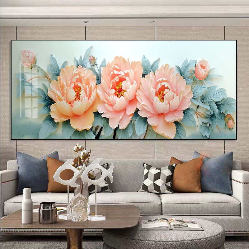 富贵花开新款十字绣线绣自己绣客厅沙发背景墙粘钻绣钻石画牡丹花,居家布艺,十字绣套件,淘宝优惠券,粉丝福利购,淘宝优惠卷