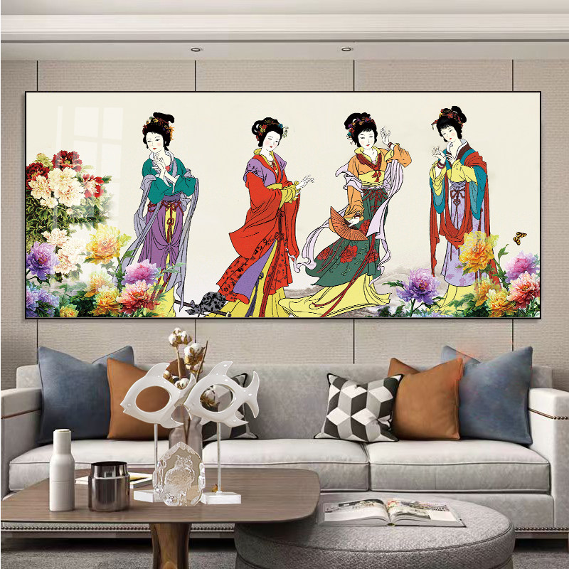 四大美女十字绣钻石画2026新款牡丹客厅横版精准印花满绣自己绣