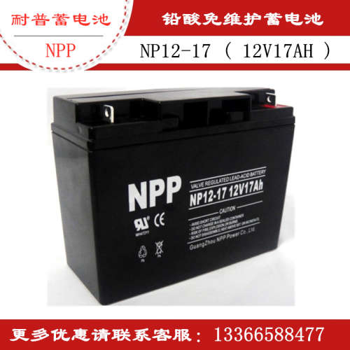 耐普蓄电池12V17AH NPP铅酸免维护蓄电池NP17-12机房UPS/EPS电源