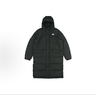 adidas LONG DOWN 户外运动长款连帽羽绒服冬季 GK0664/KE5405