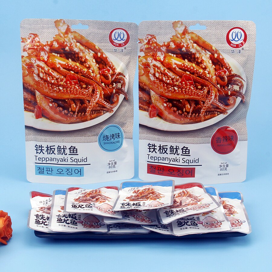 舟山海鲜特产香辣鱿鱼烧烤鱿鱼头80g小包装麻辣即食零食干货休闲
