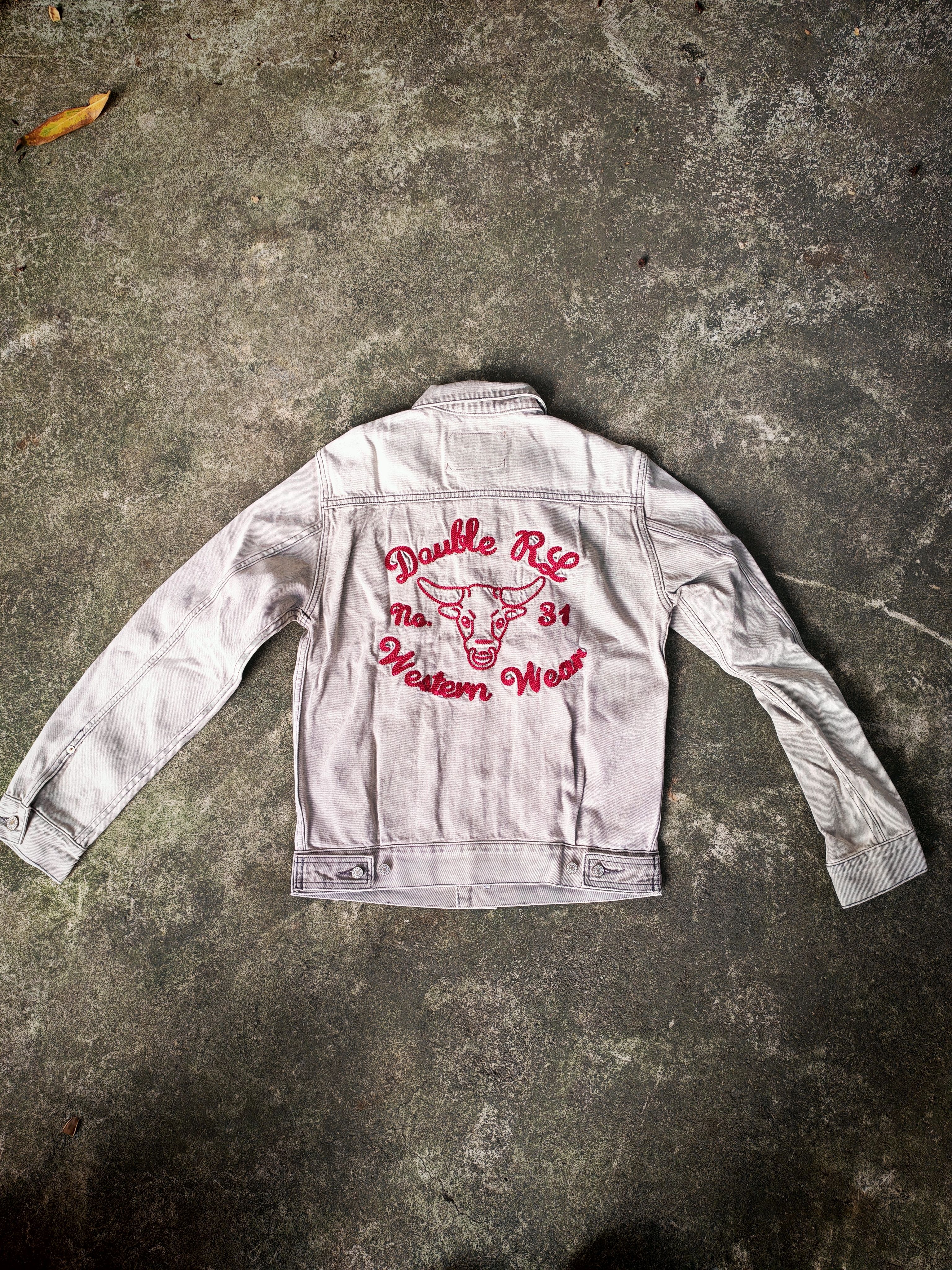 2025新款男士牛仔外套复古水洗做旧休闲百搭上衣修身灰色牛仔夹克