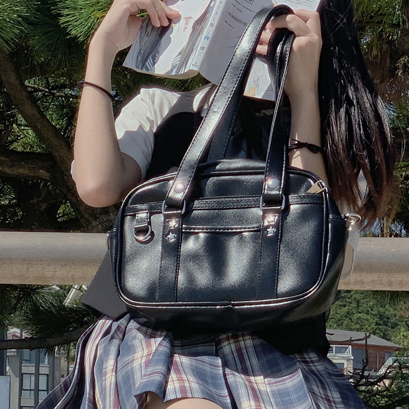 mini迷你撞色JK制服包可拆卸手提带学院风小巧轻便单肩斜跨包pu皮