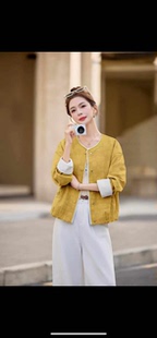 高档洋气减龄短外套女大码 假两件休闲百搭上衣女宽松 2026春秋新款