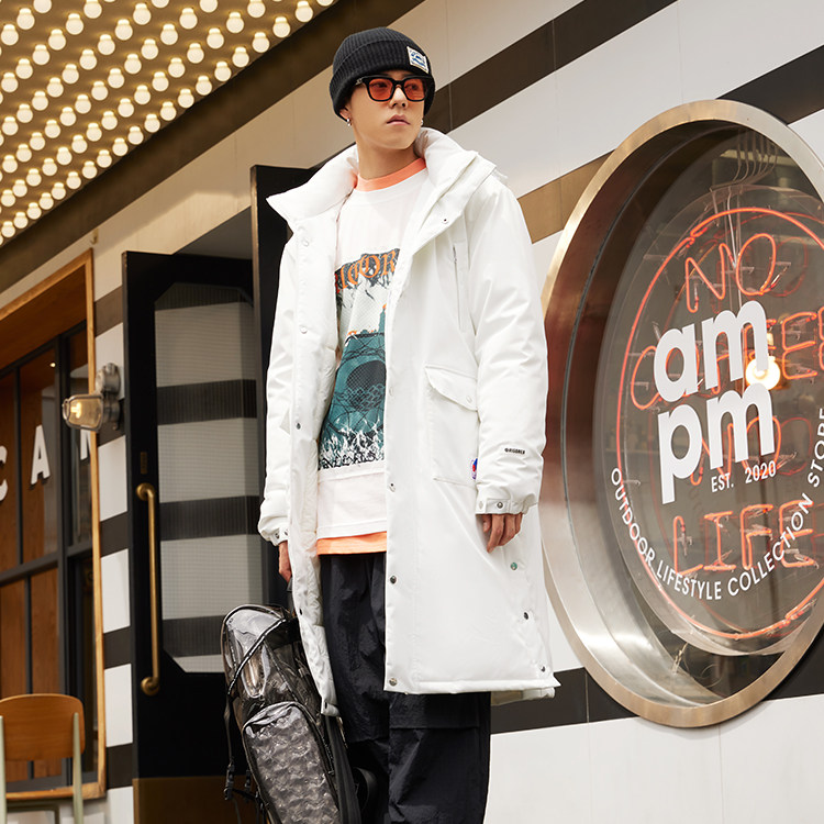 准者棉服2025冬季新款男女长款加厚防风篮球宽松运动休闲连帽外套