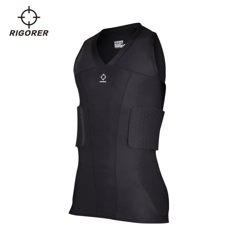 准者防撞衣篮球运动防护无袖背心蜂窝防损护具透气快干紧身训练服