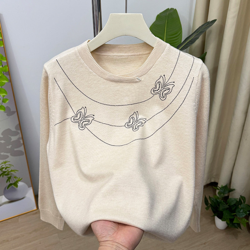 妈妈春装2026新款圆领长袖针织上衣薄打底衫中老年女毛衣中年小衫,女装/女士精品,中老年女装,淘宝优惠券,粉丝福利购,淘宝优惠卷