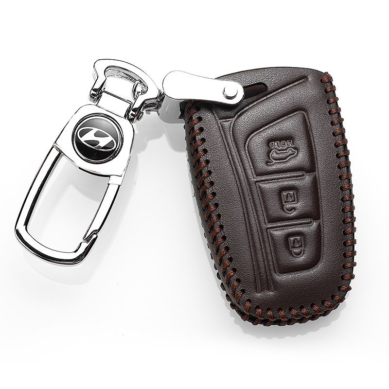 北京现代2017款全新胜达钥匙包专用真皮钥匙套13-15款ix45汽车5座