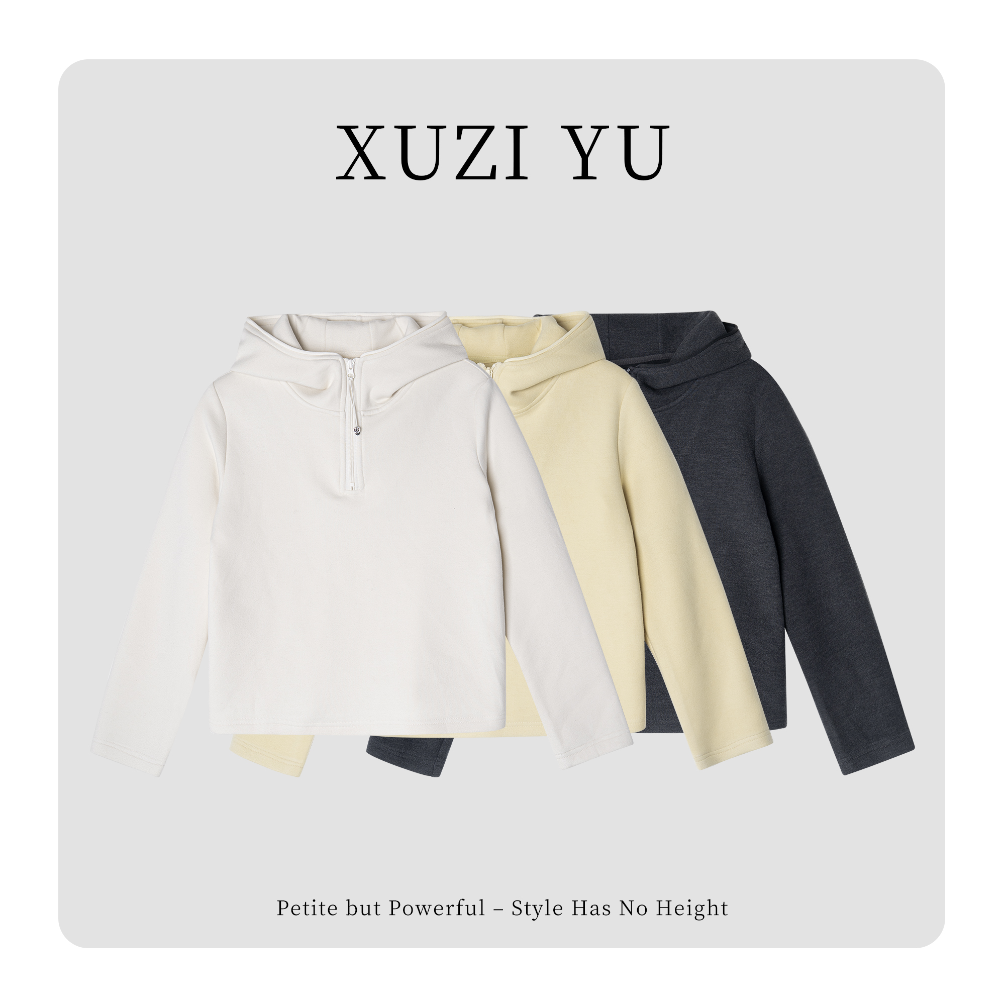 XUZI YU.小个子定制冬季连帽拉链显瘦百搭加厚卫衣女7730-WY9207