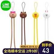 LINE FRIENDS dây đeo điện thoại di động 6S máy ảnh treo cổ gấu nâu táo 8 phim hoạt hình silicone chống mất dây di động - Phụ kiện điện thoại di động