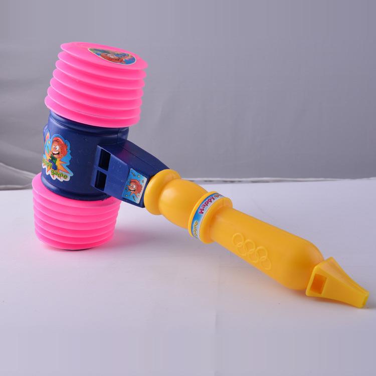 环保气锤敲击蓝黄双色响锤儿童玩具热销动手亲子家庭听力抓握训练