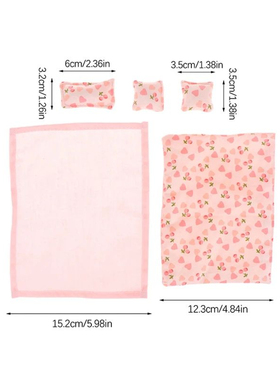 1:12娃娃屋dollhouse迷你模型OB11卧室场景 手工床品床单被套抱枕