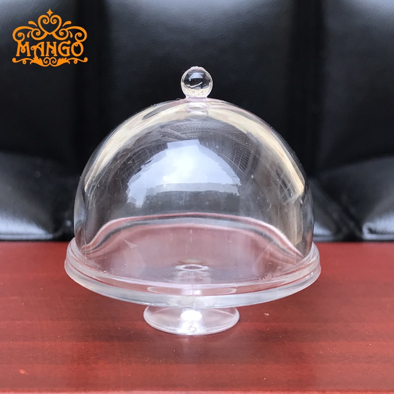 1:12娃娃屋dollhouse迷你模型场景食玩配件 西式透明蛋糕点心盆套