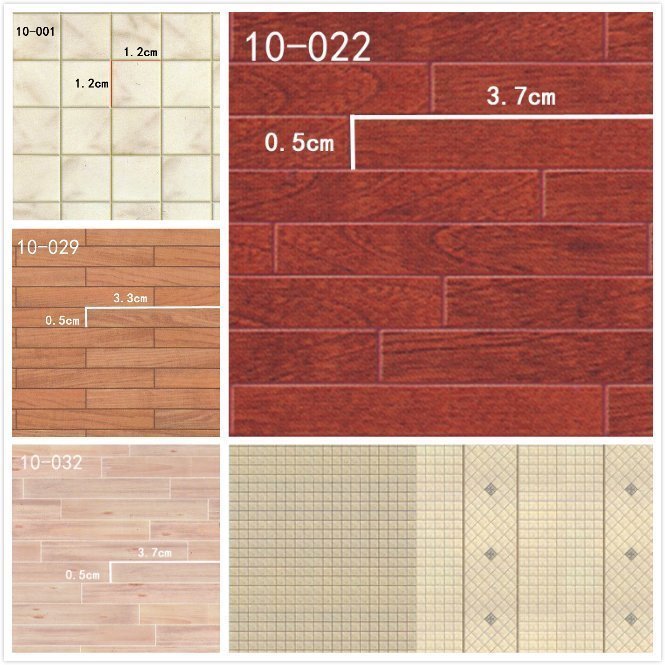 娃娃屋模型屋diy小屋模型壁纸墙纸 小格木纹地板42*29cm 带背胶！
