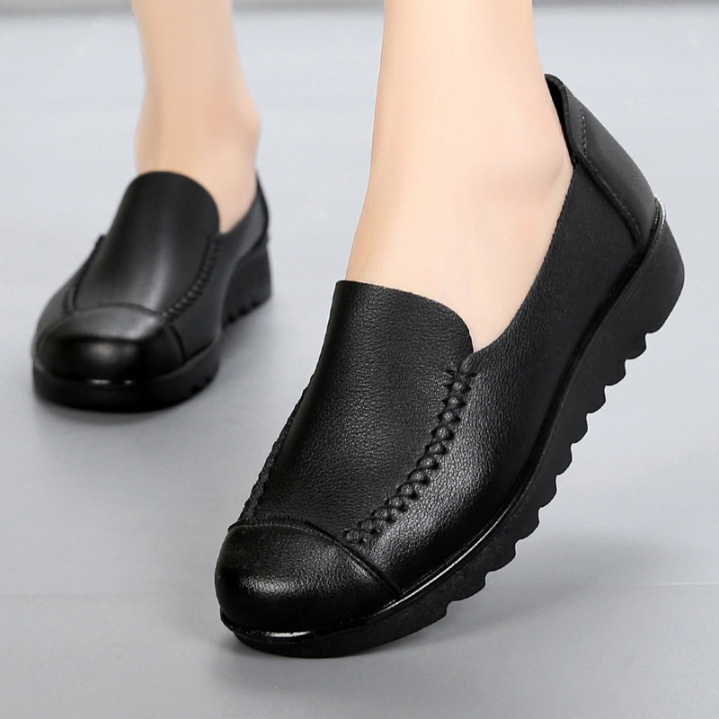 春秋季软底中老年妈妈女鞋老太太单鞋浅口平底老人皮鞋防滑皮鞋女,女鞋,浅口单鞋,淘宝优惠券,粉丝福利购,淘宝优惠卷