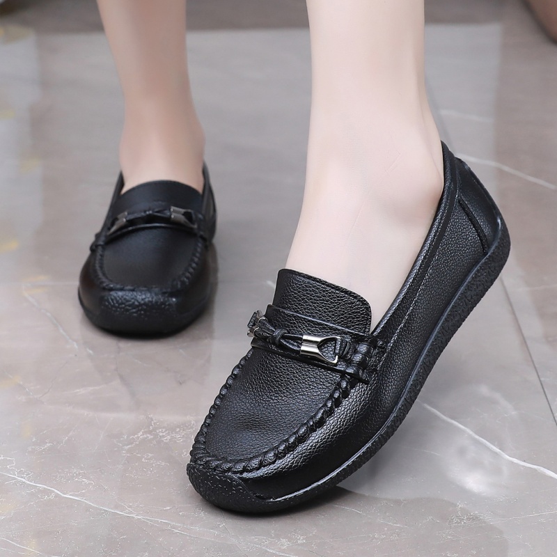 老人鞋春秋平跟防滑中年休闲休闲