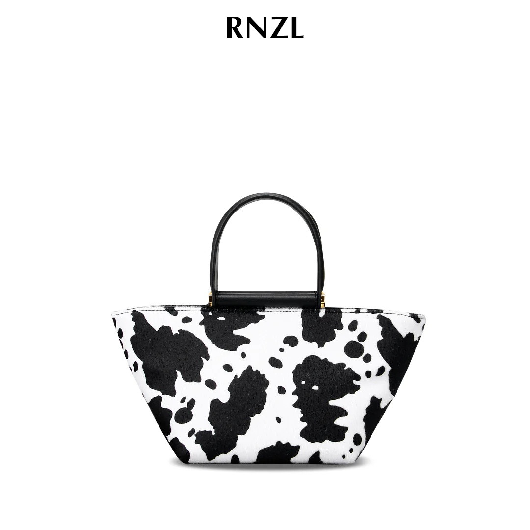 RNZL 奶牛纹时尚百搭单肩斜挎包女简约风格小众设计感手提包
