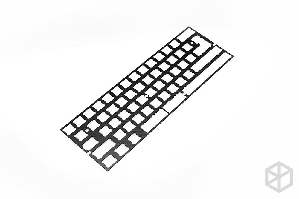 XD64 3.0 맞춤형 탄소 섬유 포지셔닝 플레이트는 분할 공간을 지원하며 GH60 XD60 60% PCB와 호환됩니다