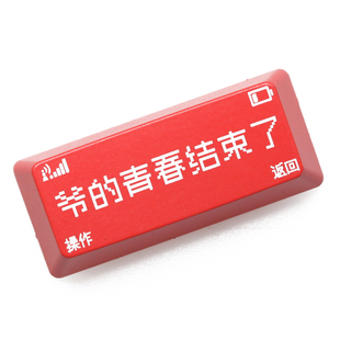 机械键盘个性透光键帽红黑退格回车爷的青春结束了网络流行语梗