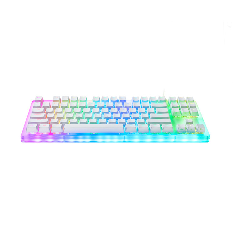WOMIER WOMIER 87 키 RGB 라이트 기계식 키보드 K87 그린 레드 블랙 티 옐로우 축 아크릴 쉘 유형 C