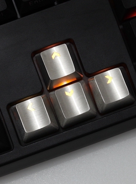 狼派teamwolf金属键帽透光oem高度银色机械键盘游戏键帽qwerasdf