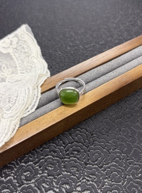 【矿姐家紫霞来了】17534  S925碧玉方块戒指 多样性发一