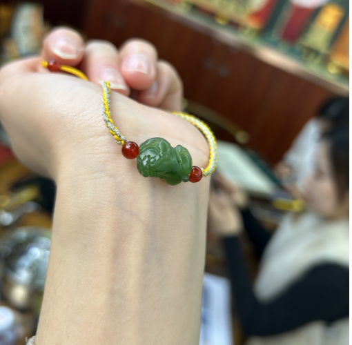 裕万福和田玉貔貅手串