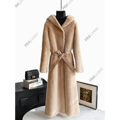 西班牙进口原生态皮毛一体女外套