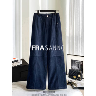 好贵 年轻款 进口山羊皮真皮阔腿裤 超柔百搭时尚 女长裤 FRASANNO