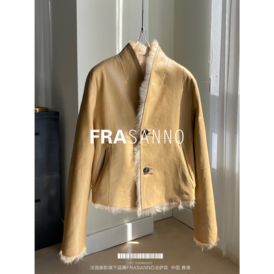 短款真皮羊羔毛外套小湖羊时尚