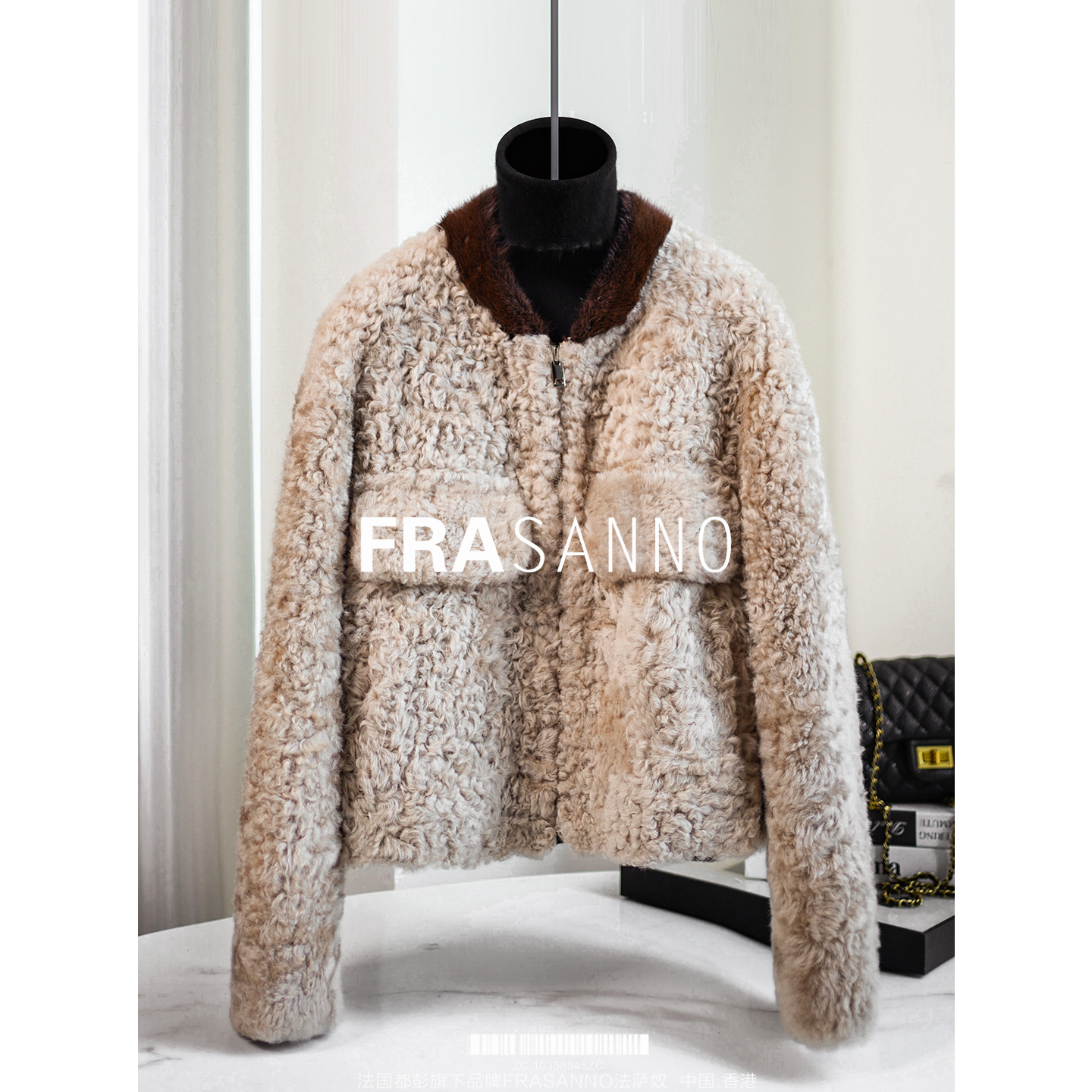 皮毛一体女外套皮草时尚显瘦