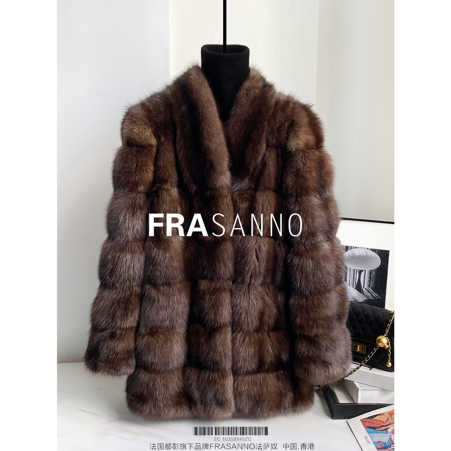 俄罗斯进口紫貂貂皮女皮草外套