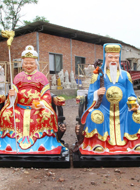 厂家直销树脂玻璃钢土地公婆摆件