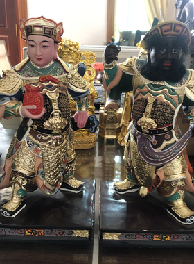 厂家直销树脂周仓关平左右护法