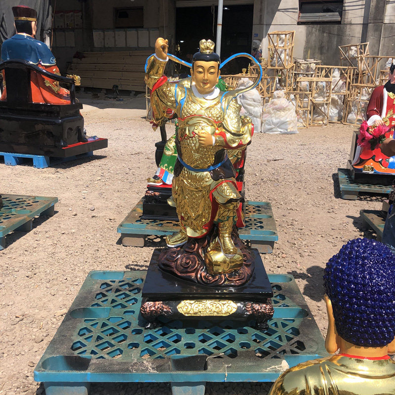 金吒木吒神像1米3李天王之子儿子哪吒兄长寺庙摆件树脂金身佛像