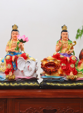 厂家直销树脂文殊普贤菩萨摆件