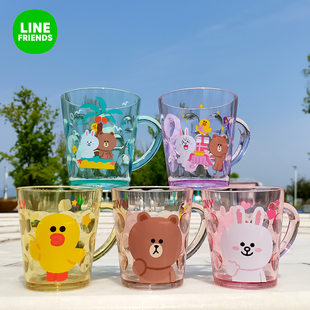 LINE FRIENDS儿童刷牙杯布朗熊洗漱口杯可爱牙缸家用塑料喝水杯子