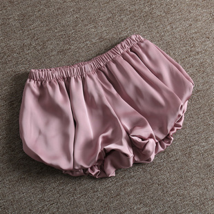 女热裤 美式 辣妹缎面醋酸松紧腰性感低腰花苞短裤