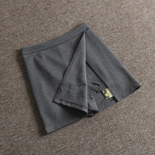 美式辣妹弹力罗马布性感包臀开叉防走光高腰半身裙女短裙小黑裙