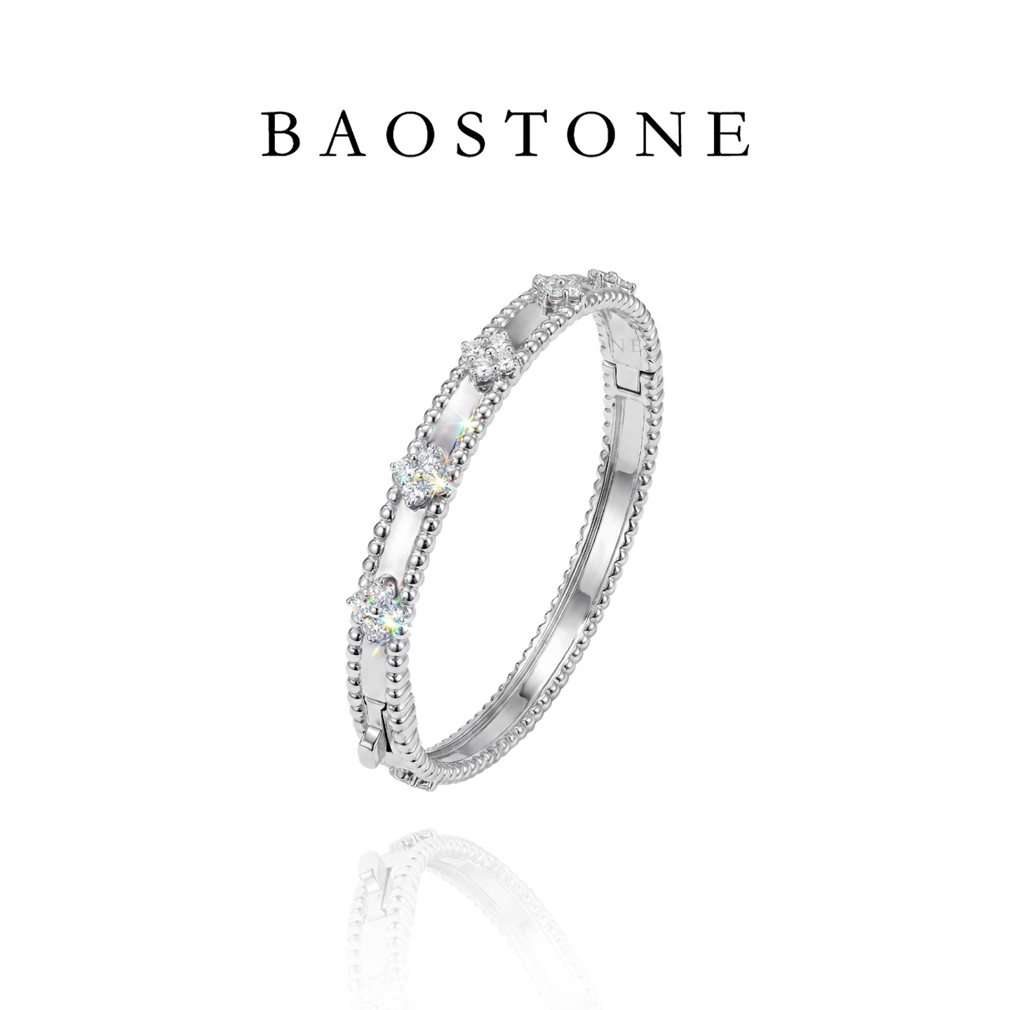 BAOSTONE四叶草万花筒手镯女纯银轻奢小众高级感百搭款送闺蜜配饰