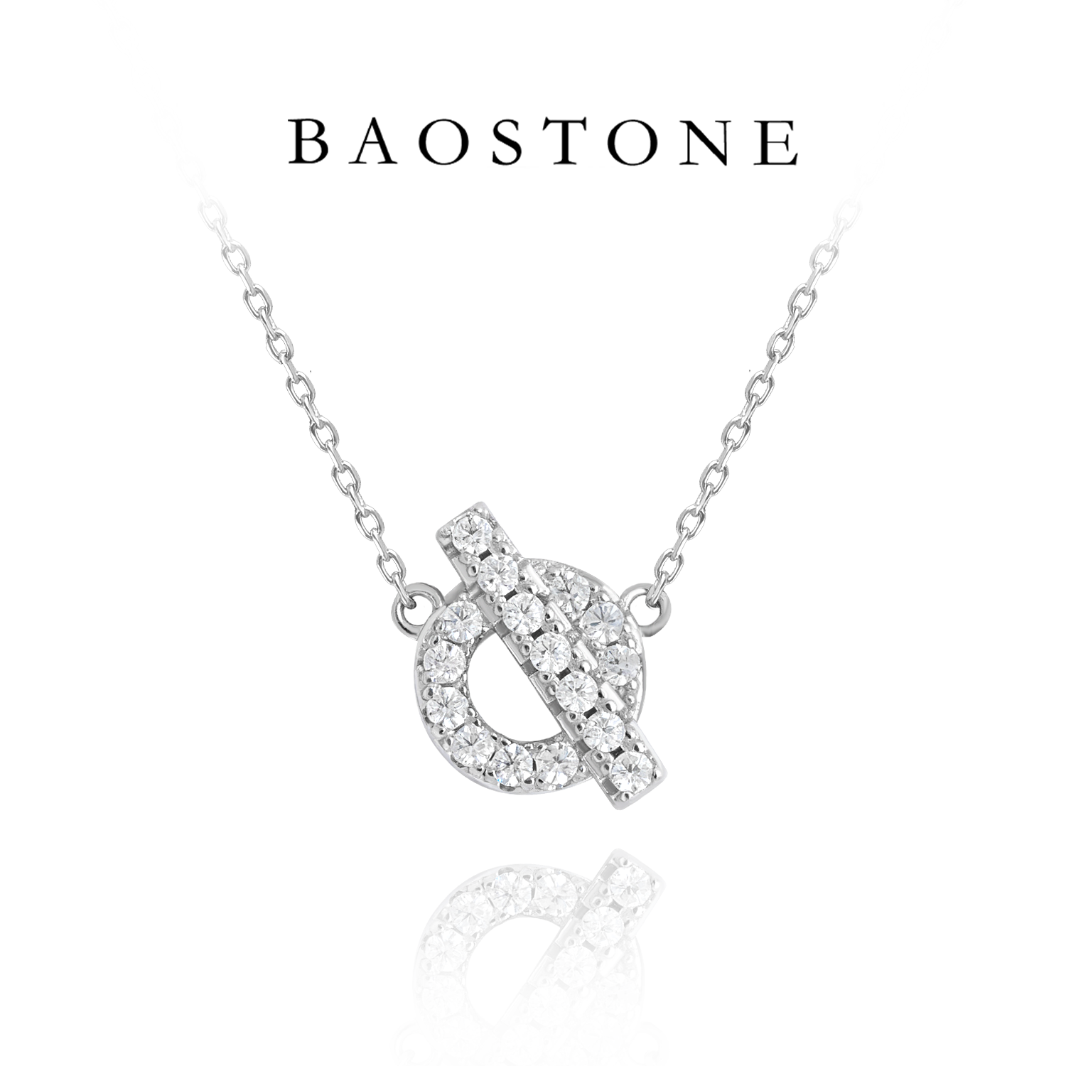 BAOSTONE宝斯顿猪鼻子小Q纯银项链镀金轻奢高级感OT扣锁骨链满钻