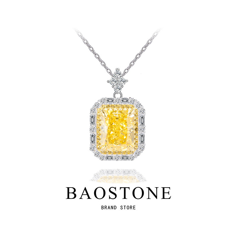 BAOSTONE艳彩黄香水瓶项链女S925银轻奢小众高级感生日礼物闺蜜款