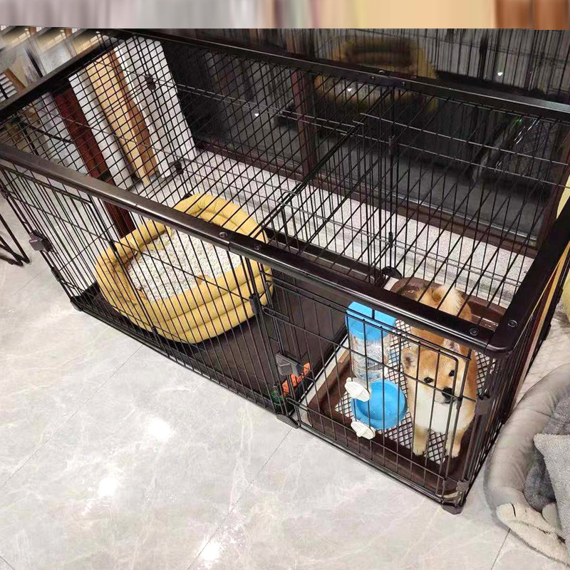 狗笼带厕所分离小型犬中型犬木质狗笼子室内宠物狗狗围栏栅栏狗窝_虎窝淘