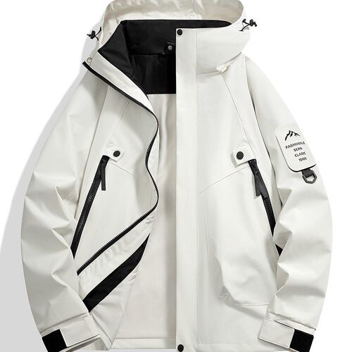 春秋薄款单层冲锋衣男女同款户外连帽运动防风防水潮牌jacket men