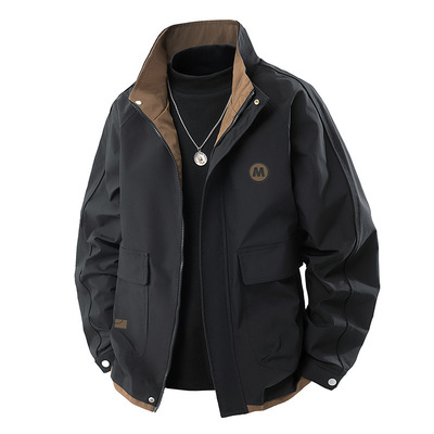 春秋季新款大码夹克男士立领宽松