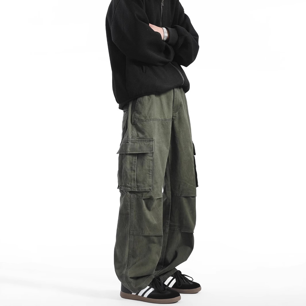 Spring Autumn Work Pants Men's American Multi Pocket Pants