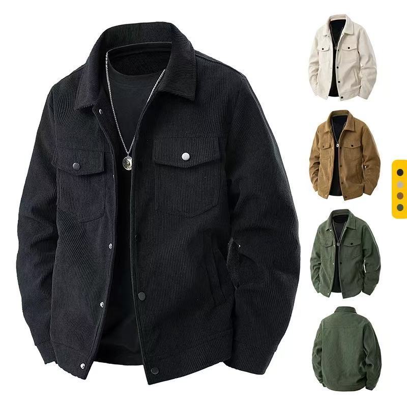 新款夹克外套复古潮流日系休闲百搭翻领简约休闲男上衣jacket men图片