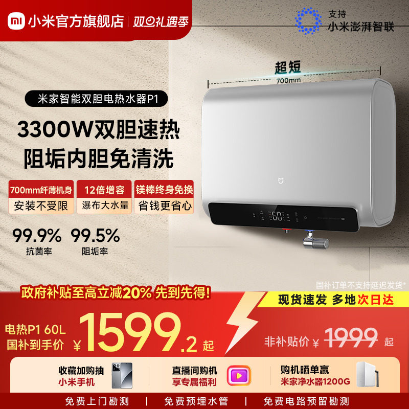[直播间购机享福利]米家电热P1