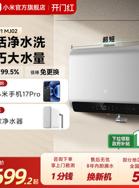 小米官旗米家智能双胆电热水器P1家用洗澡卫生间速热阻垢MJ02