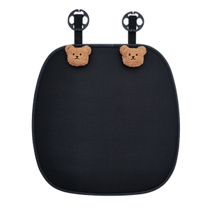 黑色汽车坐垫四季通用新款卡通小熊车载单片夏季透气座垫内饰用品